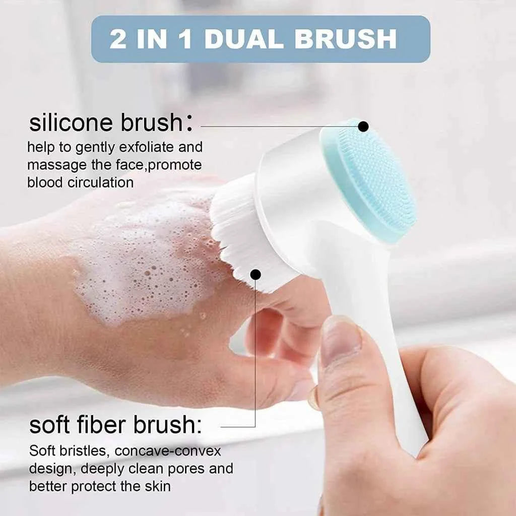2-in-1 Double-Sided Silicone Face Brush — Deep Cleansing & Exfoliating Scrubber