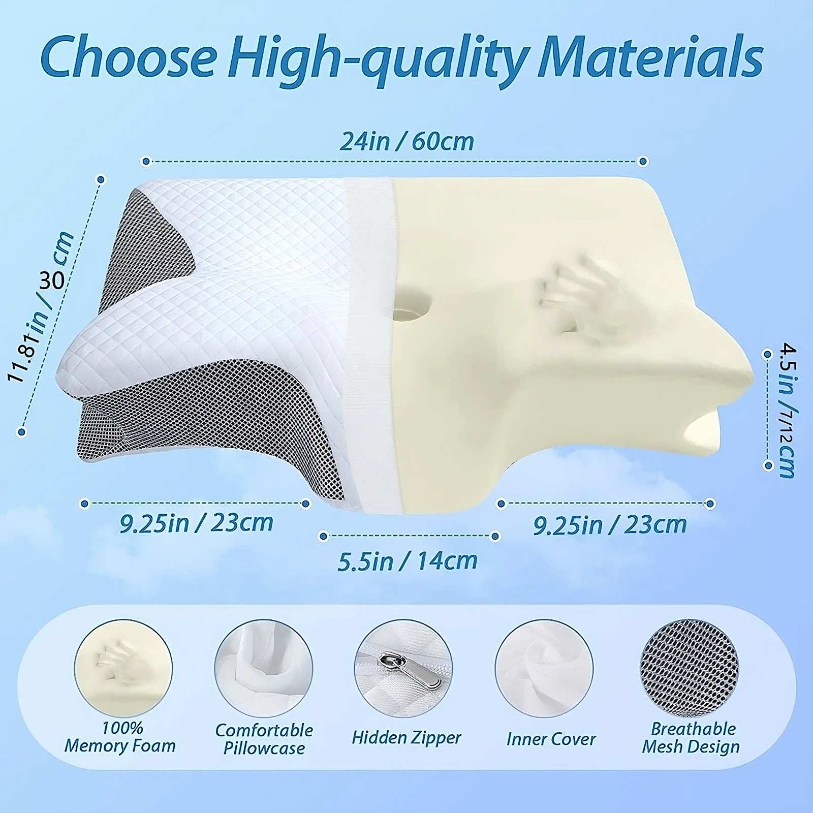 Memory Foam Cervical Pillow SBDS WORD