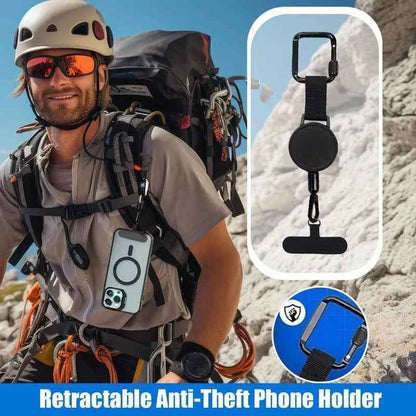 Anti-drop phone lanyard clipped to belt loop protecting phone during outdoor activities - SBDS WORD Canada
