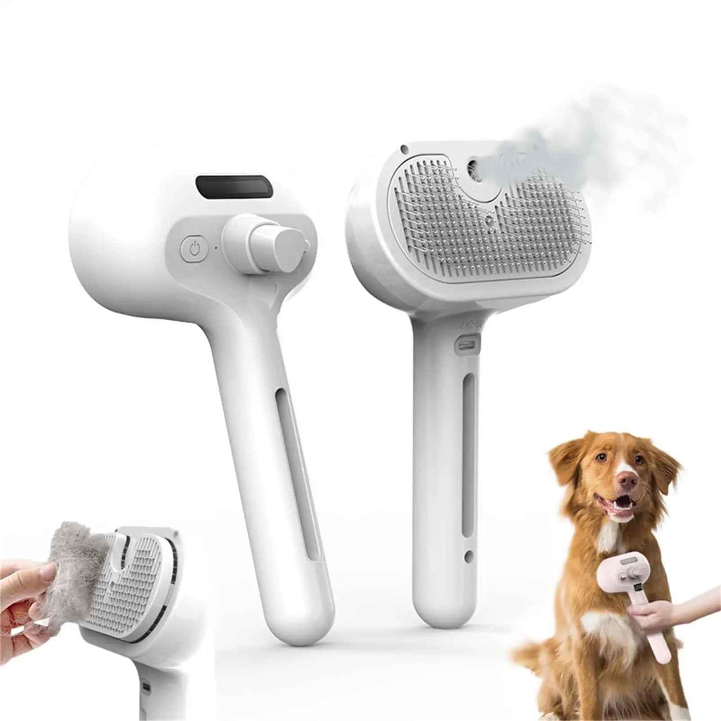Pet Steam Grooming Comb — 3-in-1 Mist Brush for Hair Removal & Detangling