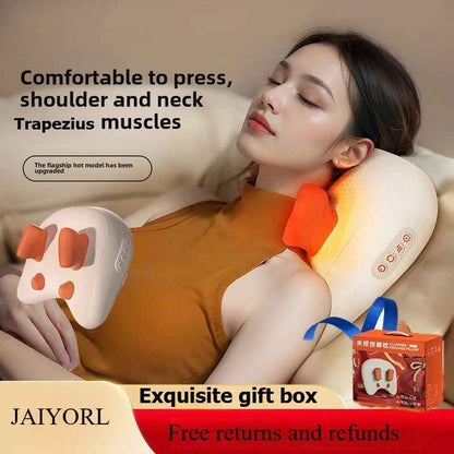 Electric Trapezius Massage Pillow — Shiatsu Kneading with Heat, Wireless