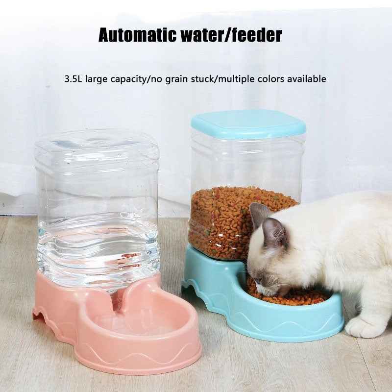 2-in-1 Automatic Pet Feeder and Water Dispenser — Self-Refilling Food and Water Bowl for Dogs and Cats