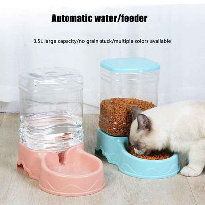 2-in-1 Automatic Pet Feeder and Water Dispenser — Self-Refilling Food and Water Bowl for Dogs and Cats
