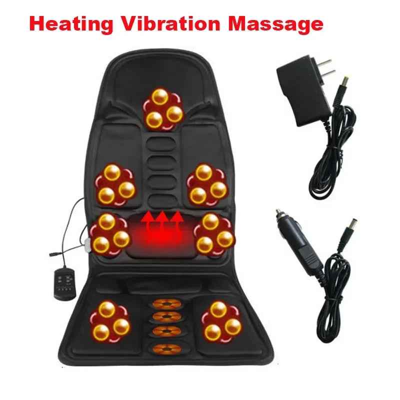 Vibrating Massage Chair Pad — 7 Motors, Full Body Heat Therapy for Car & Home