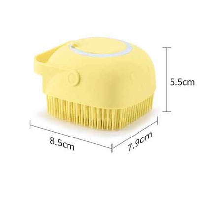 Pet Bath Brush — Silicone Shampoo Dispenser & Massage Brush for Dogs & Cats