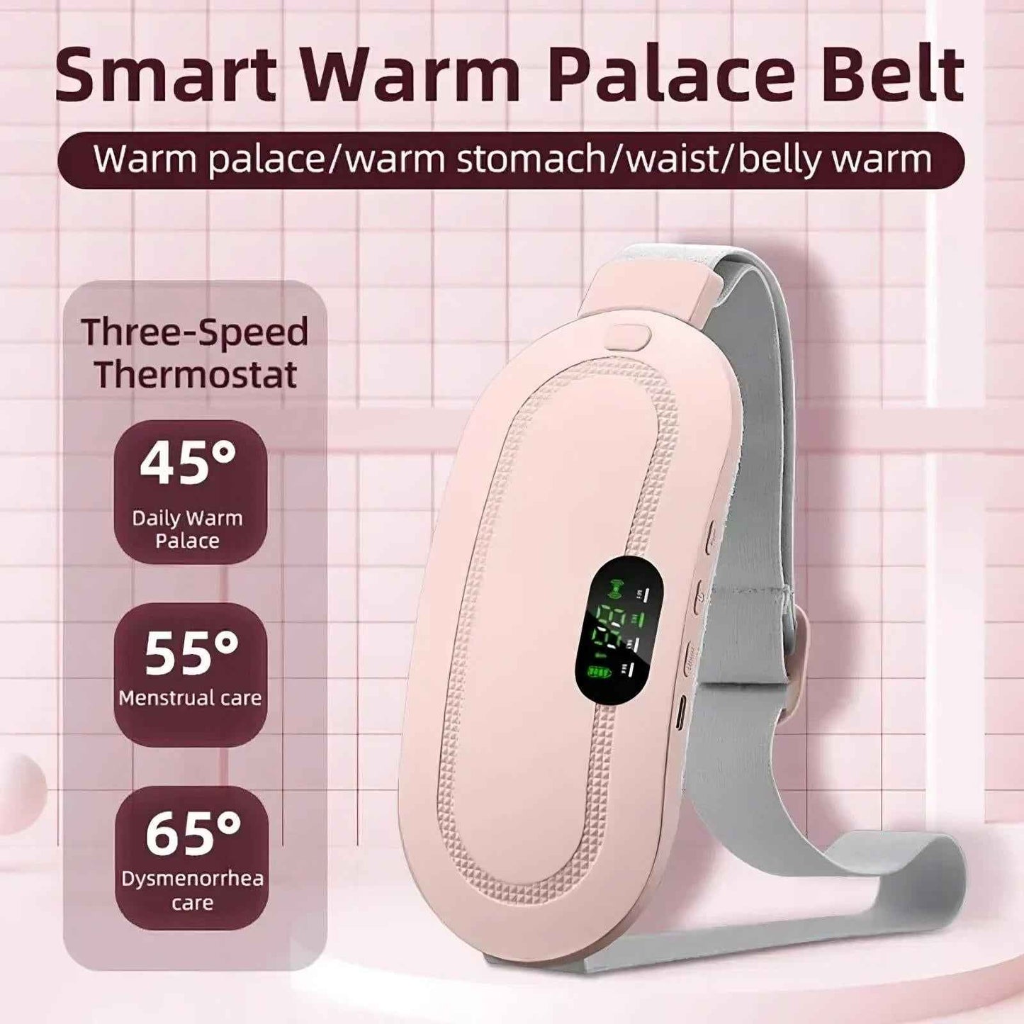 Menstrual Relief Heating Belt — Vibrating Heat Therapy for Period Cramps