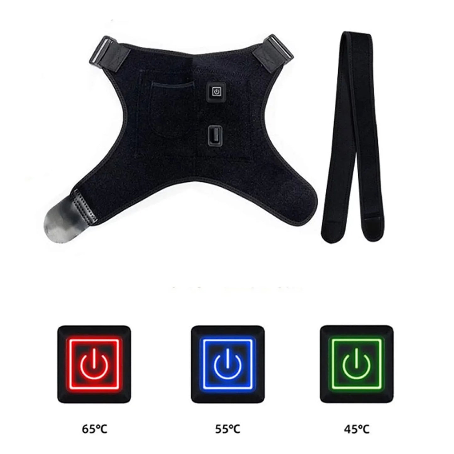 USB Heated Shoulder Brace Rotator Cuff SBDS WORD