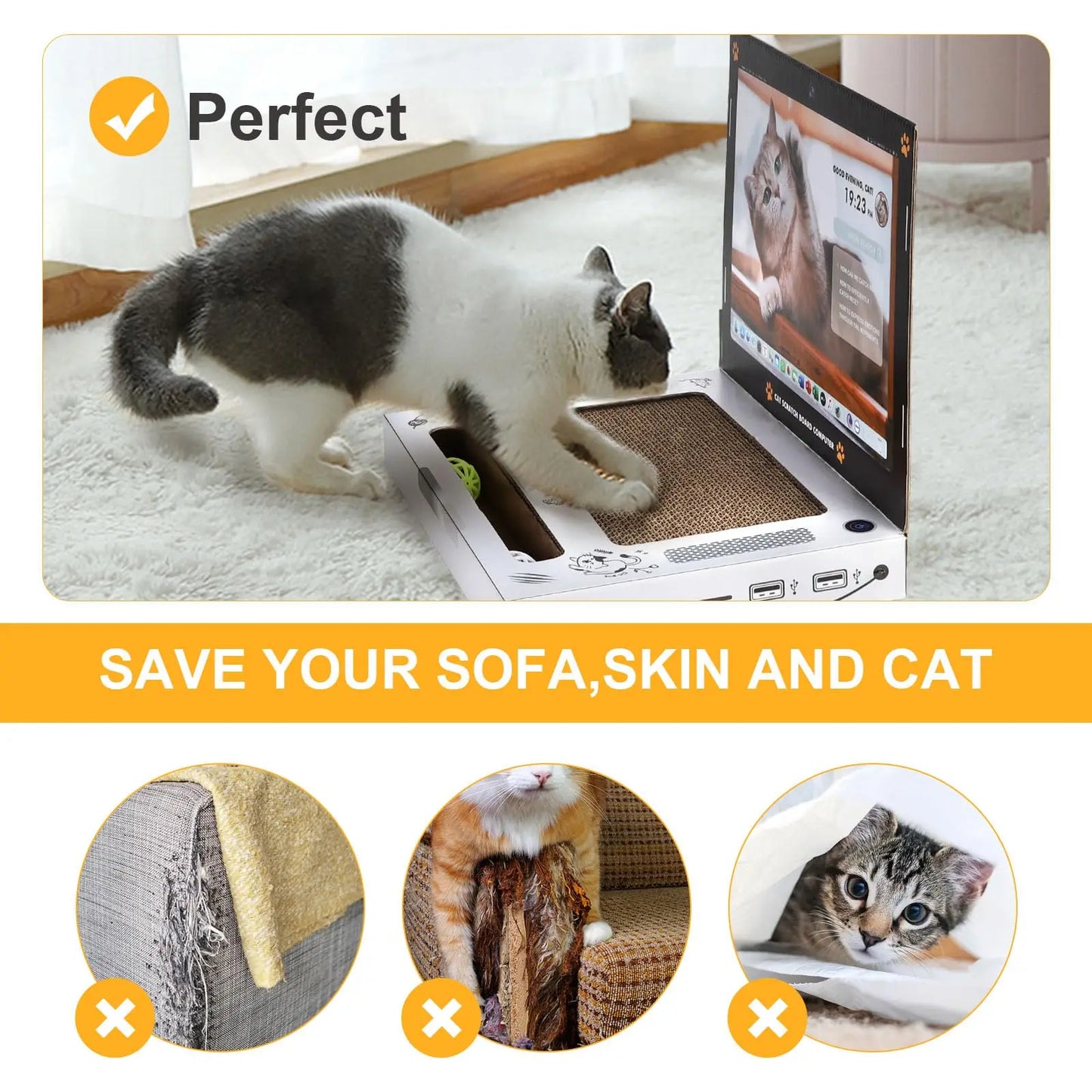 Cat Scratching Board Laptop SBDS WORD