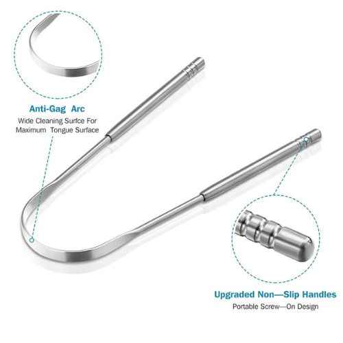 Tongue Scraper Brush — Remove Bacteria and Bad Breath at the Source With Daily Use