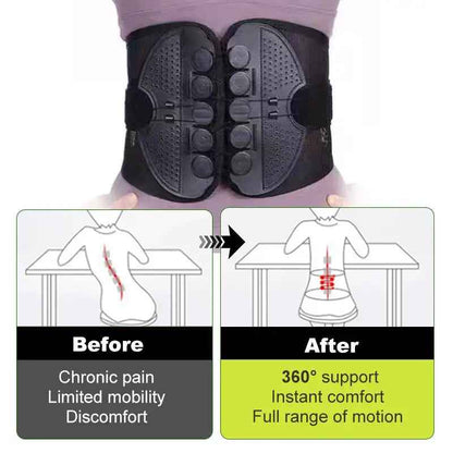 Adjustable Lumbar Support Belt — Double Pull Back Brace for Men & Women