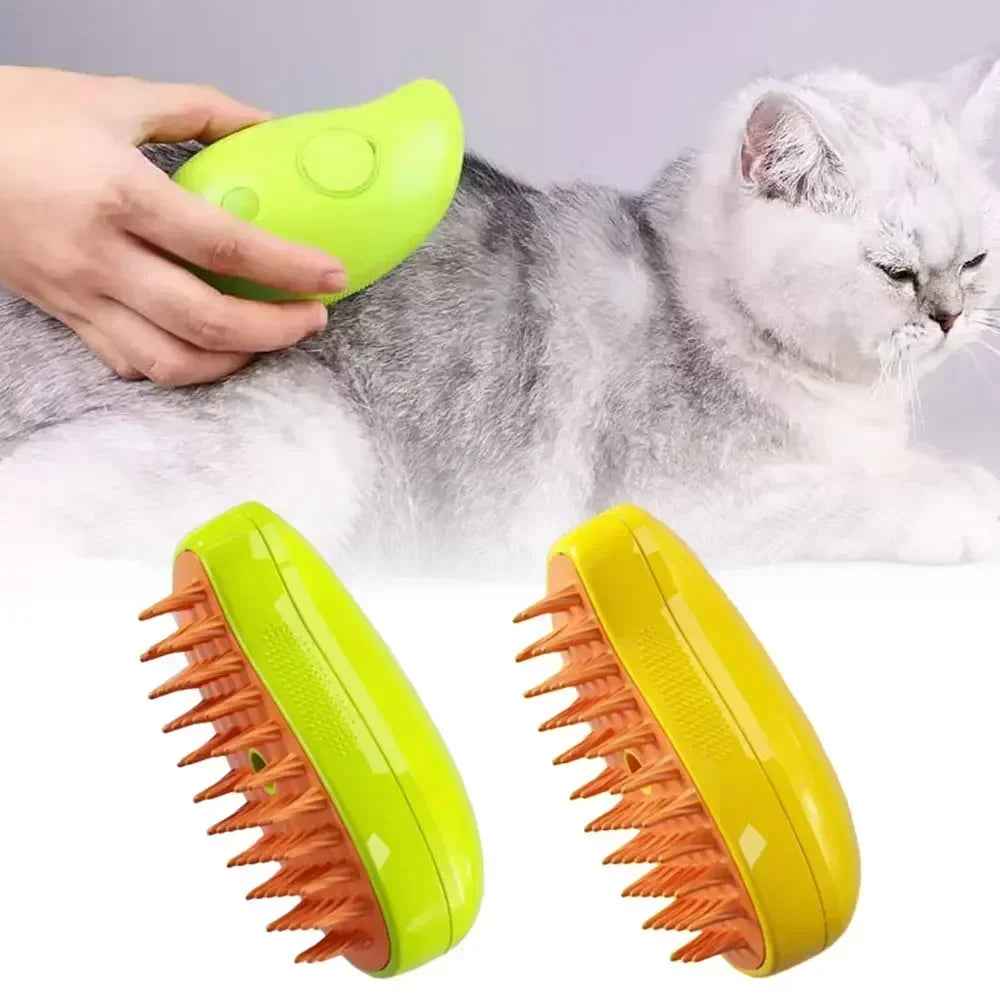 Steamy Brush for Cats — 3-in-1 Steam Grooming Tool for Shedding & Tangles