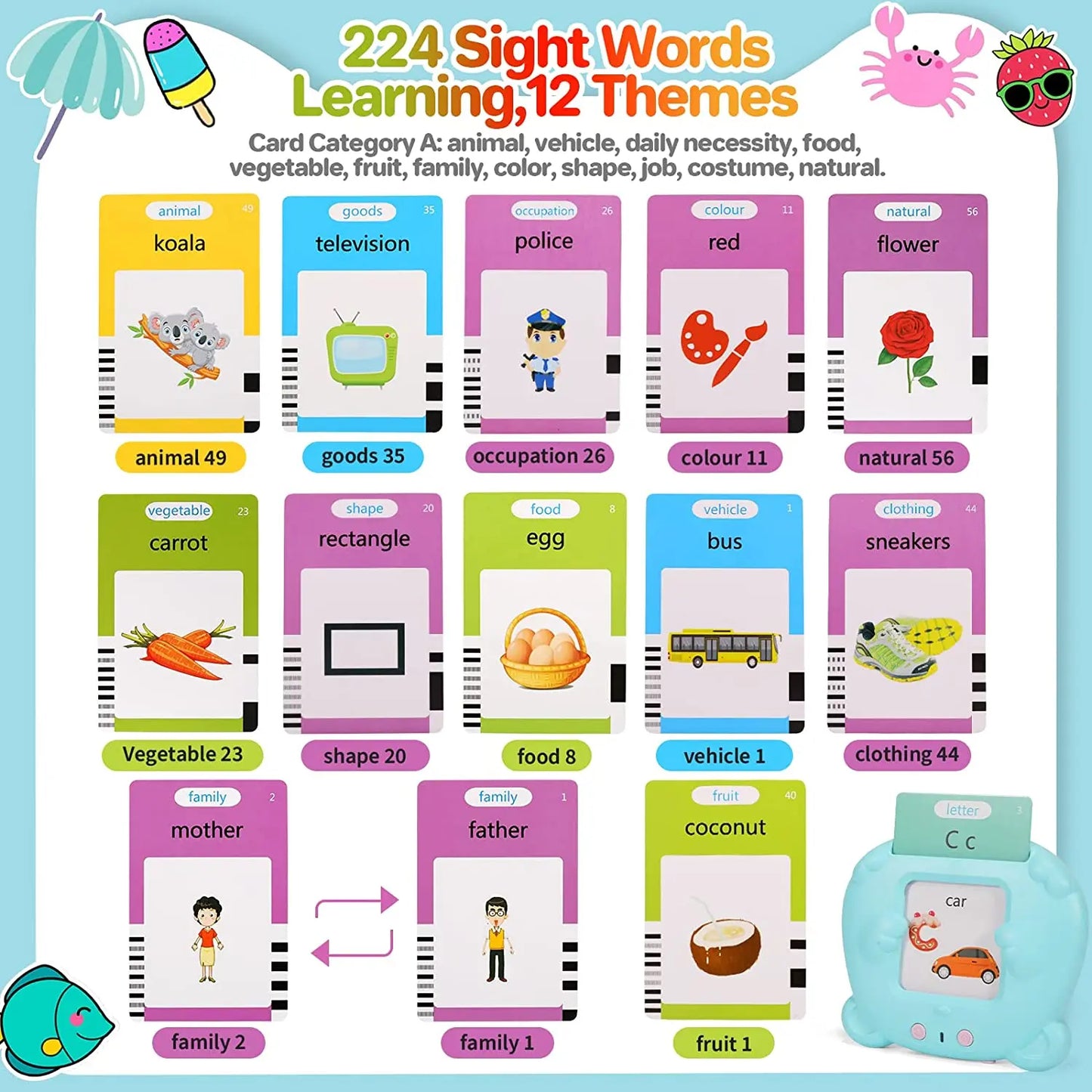Talking Flash Cards for Kids SBDS WORD