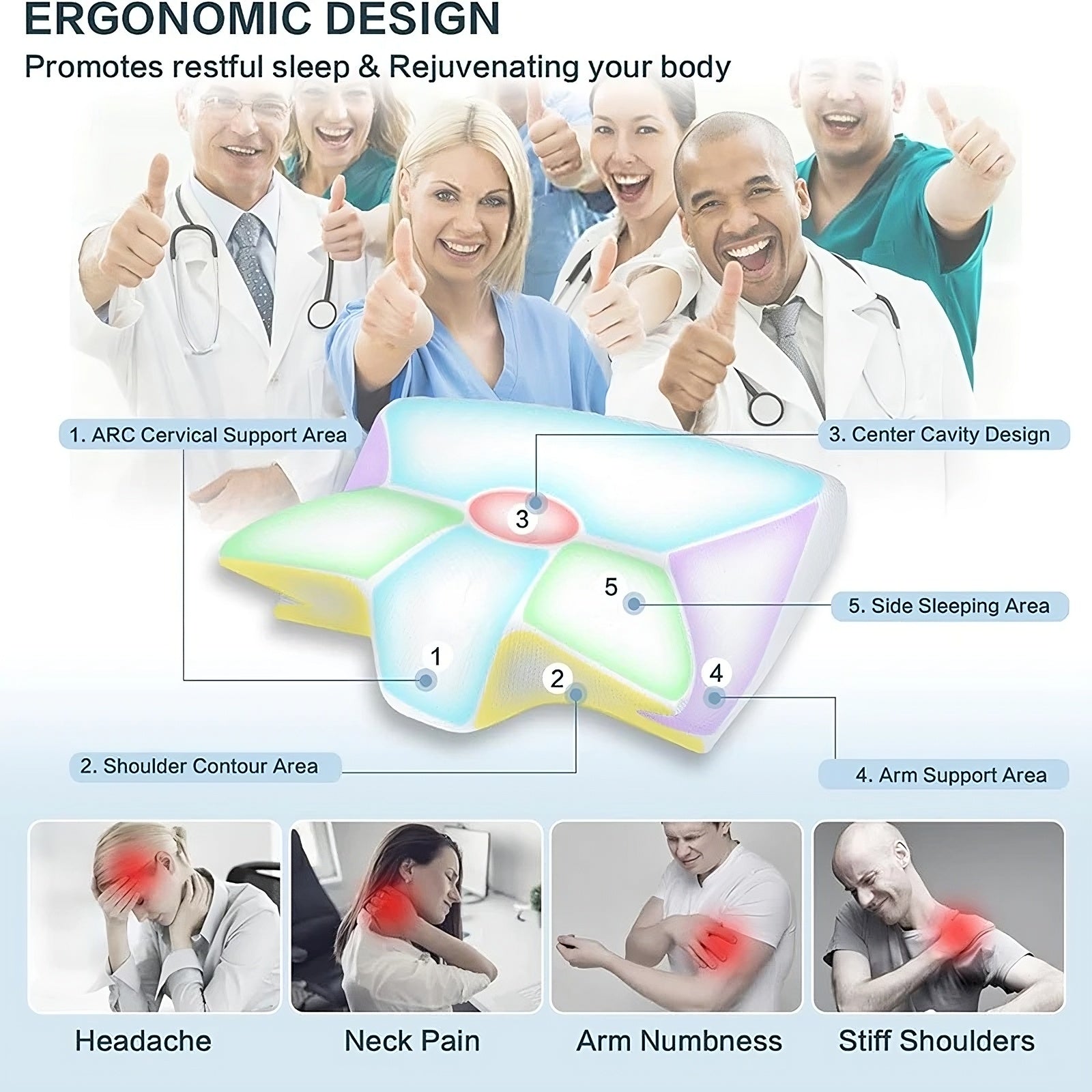 Memory Foam Cervical Pillow SBDS WORD