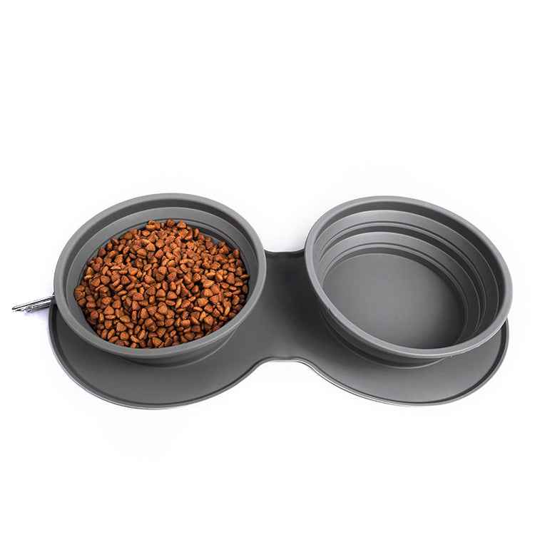 Silicone Foldable Slow Feeder Dog Bowl — Collapsible Travel Bowl That Slows Fast Eaters