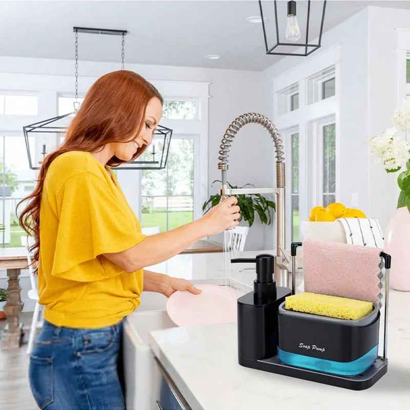 5-in-1 Soap Dispenser Organizer Set — Wall-Mount Pump for Hand Soap Shampoo and Lotion
