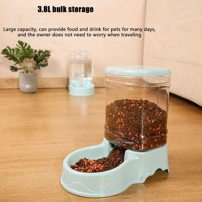 2-in-1 Automatic Pet Feeder and Water Dispenser — Self-Refilling Food and Water Bowl for Dogs and Cats