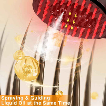 EMS Electric Spray Massage Comb — Scalp Stimulation with Mist Spray for Thicker Healthier Hair