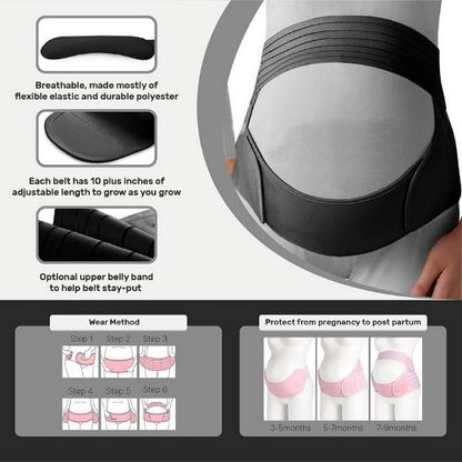 Pregnant Belly Band — Maternity Support Belt for Back, Hip & Ligament Pain Relief SBDS WORD