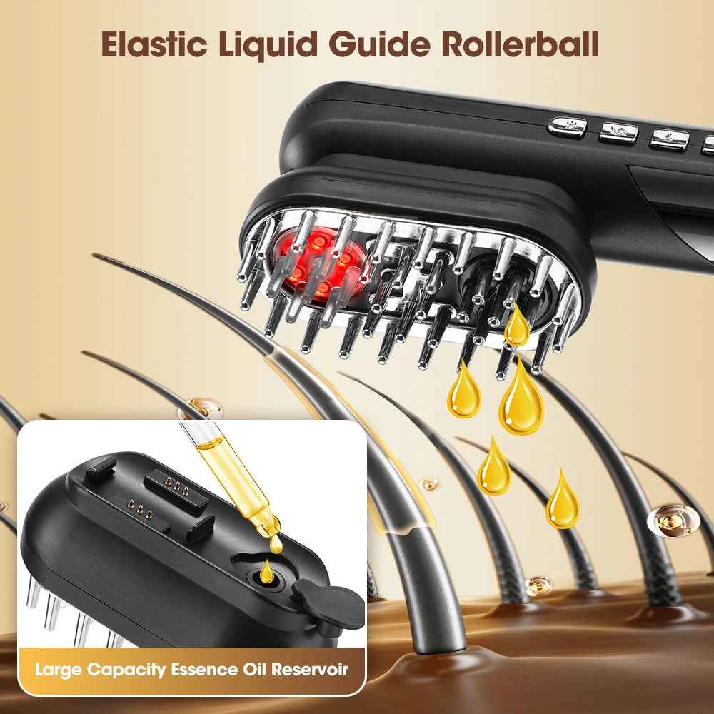 4-in-1 EMS Electric Scalp Massager Comb — Stimulates Hair Growth and Relieves Scalp Tension
