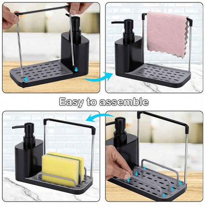 5-in-1 Soap Dispenser Organizer Set — Wall-Mount Pump for Hand Soap Shampoo and Lotion