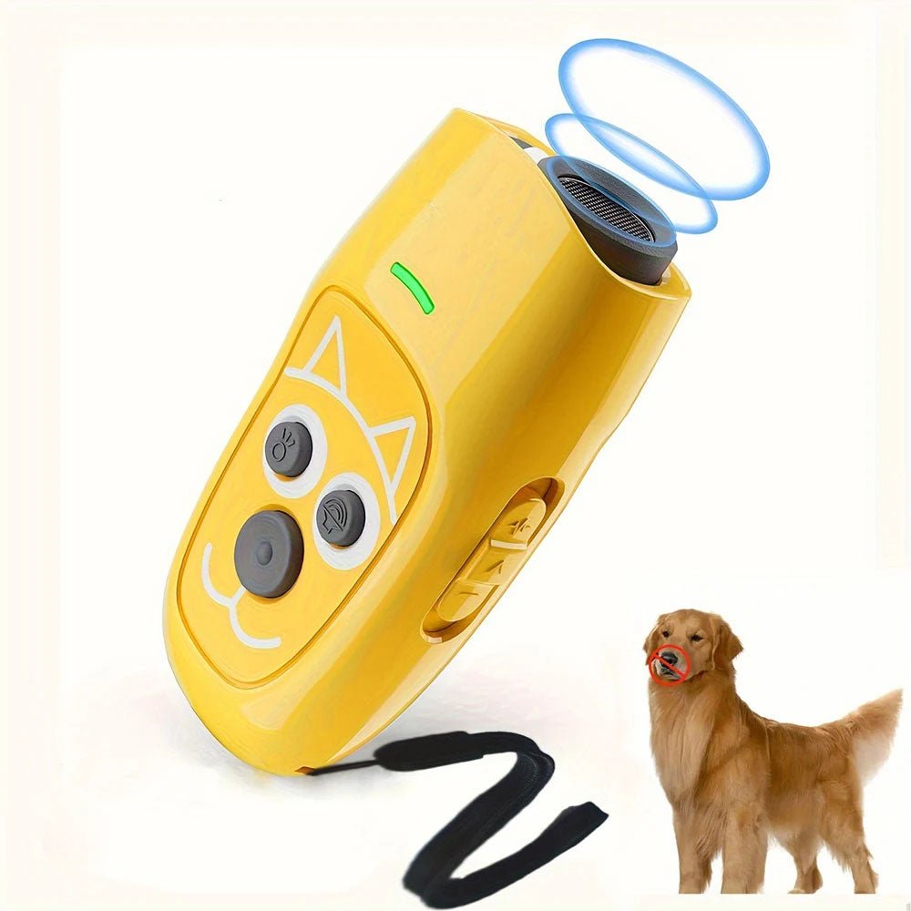 Ultrasonic anti-bark device in 3 colours showing compact pocket size for easy carrying - SBDS WORD Canada