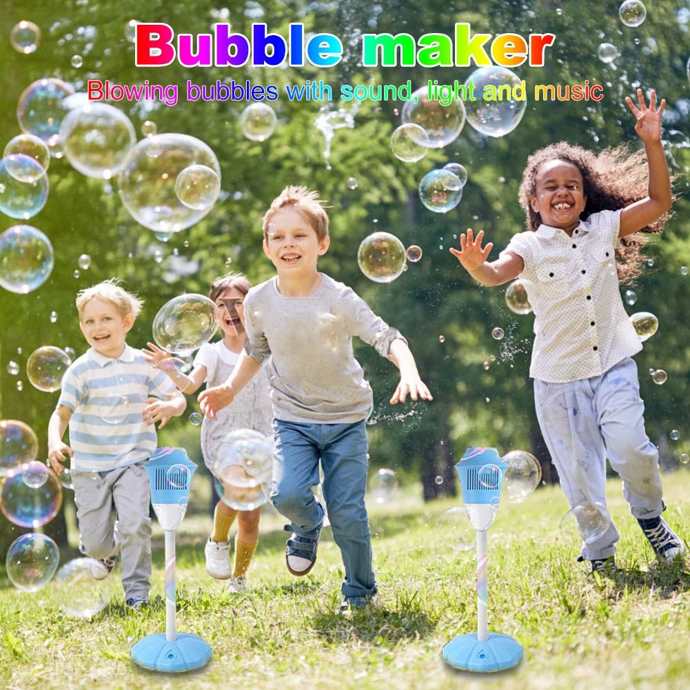 Standing Bubble Machine for Kids – LED Lights & Music Outdoor Toy - SBDS WORDTR-10696birthday toybubble machinekids outdoor toy