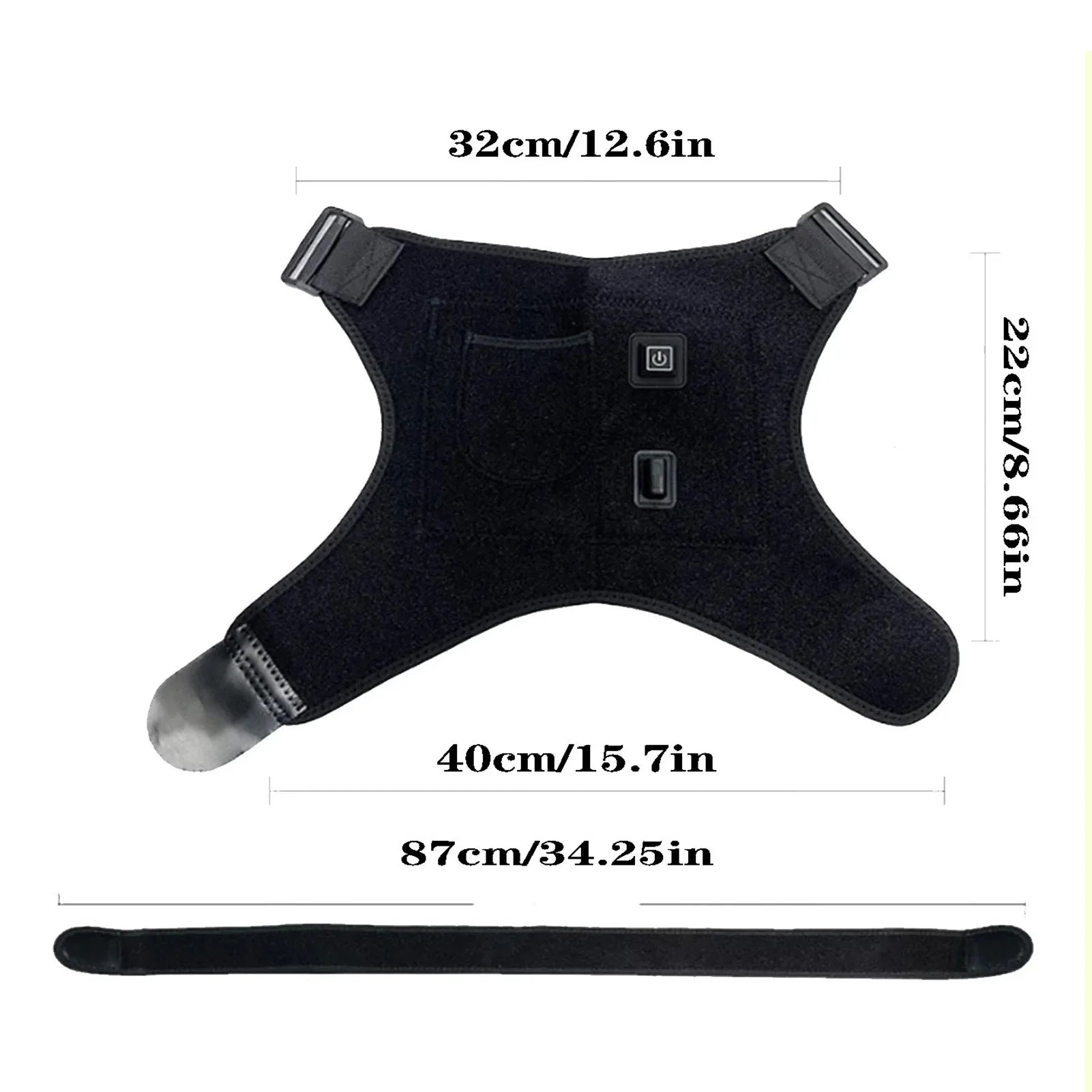 USB Heated Shoulder Brace Rotator Cuff SBDS WORD