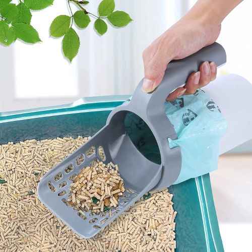 Cat Litter Scoop with Waste Bin — One-Hand Self-Cleaning Scooper