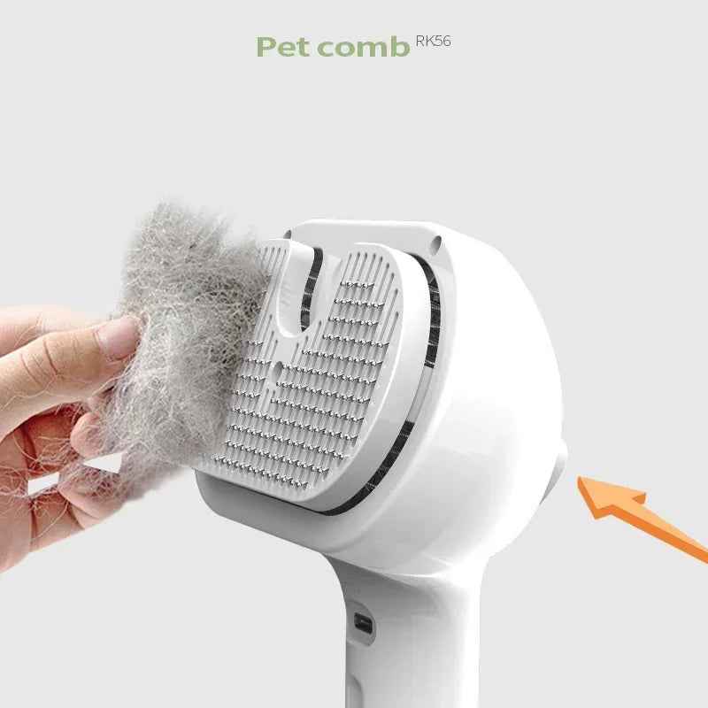 Pet Steam Grooming Comb — 3-in-1 Mist Brush for Hair Removal & Detangling