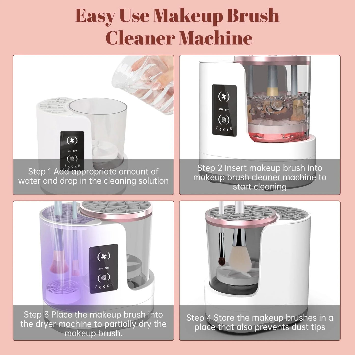 3 in 1 Electric Makeup Brush Cleaner - SBDS WORDTR-7865beauty toolbrush cleaning machinebrush dryer