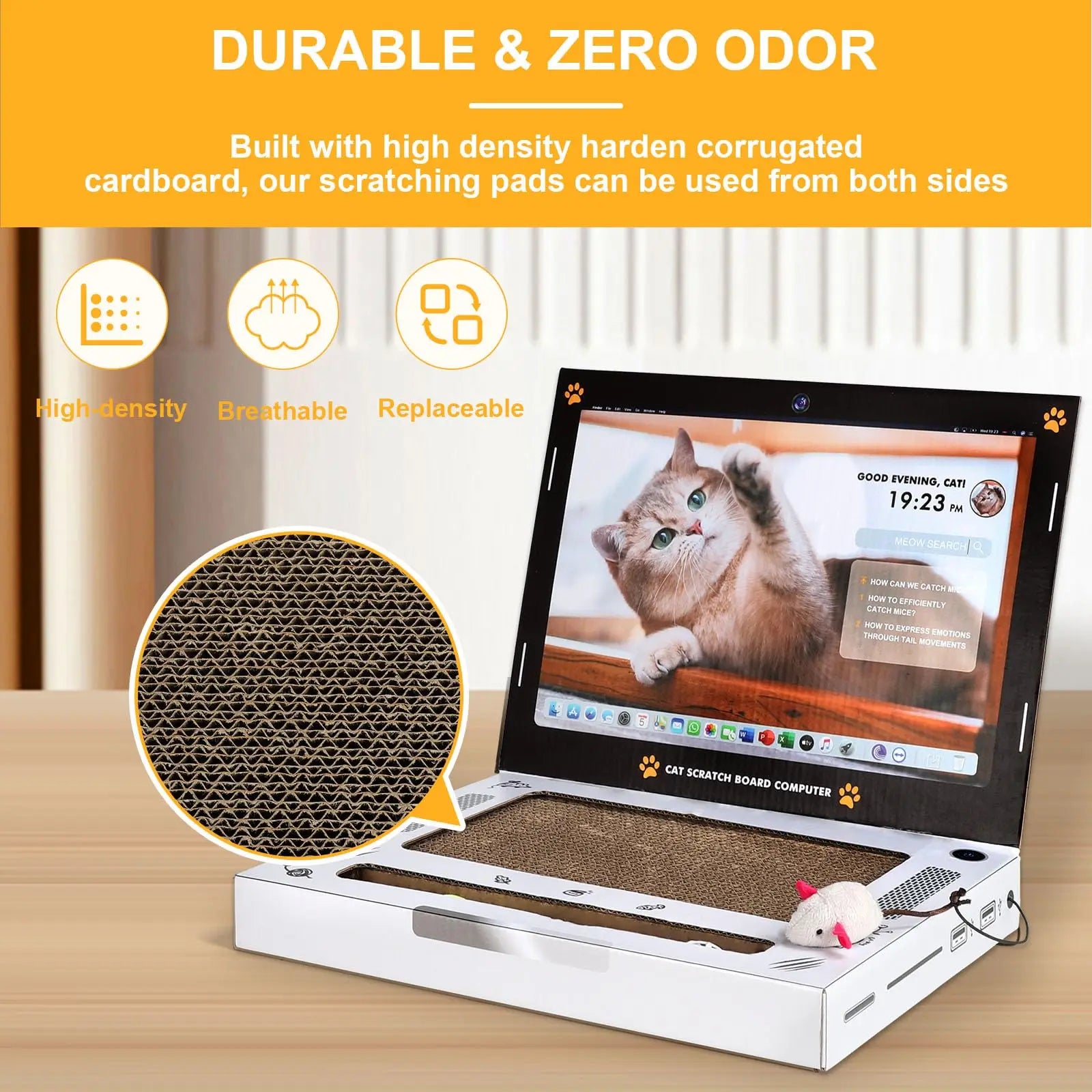 Cat Scratching Board Laptop SBDS WORD
