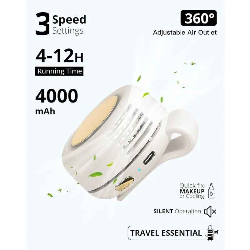 Mini Bladeless Clip-On Portable Fan