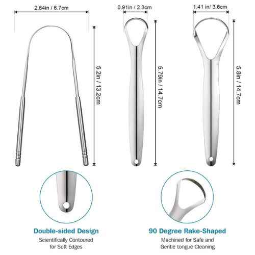 Tongue Scraper Brush — Remove Bacteria and Bad Breath at the Source With Daily Use