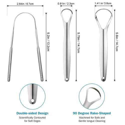 Tongue Scraper Brush — Remove Bacteria and Bad Breath at the Source With Daily Use