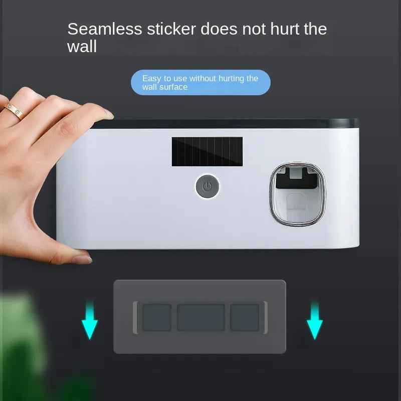 Wall-Mount UV Toothbrush Holder — Sterilizes 4 Toothbrushes Automatically After Every Use