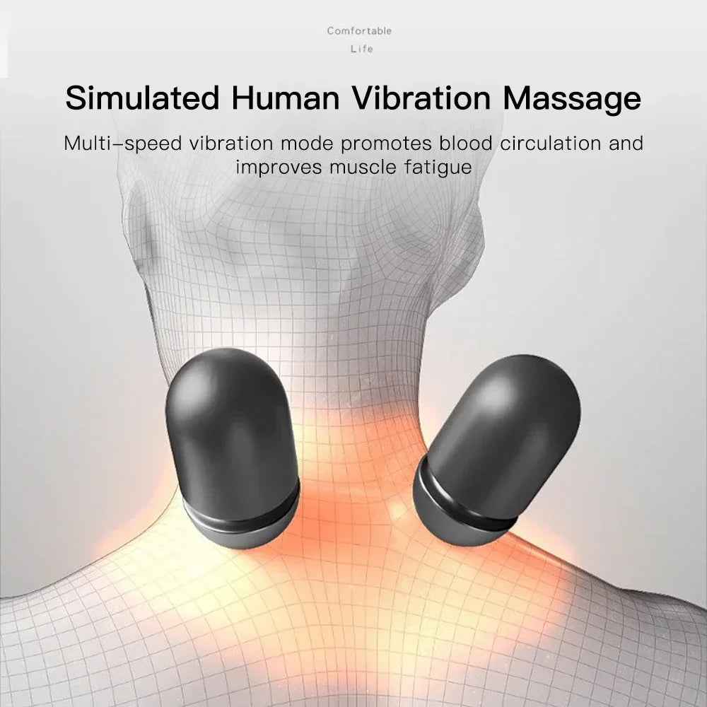 Electric Neck Massage Pillow — Heating & Vibration for Neck Pain Relief
