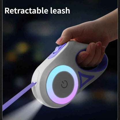 Retractable luminous dog rope available in 3M and 5M lengths with bright LED light - SBDS WORD Canada