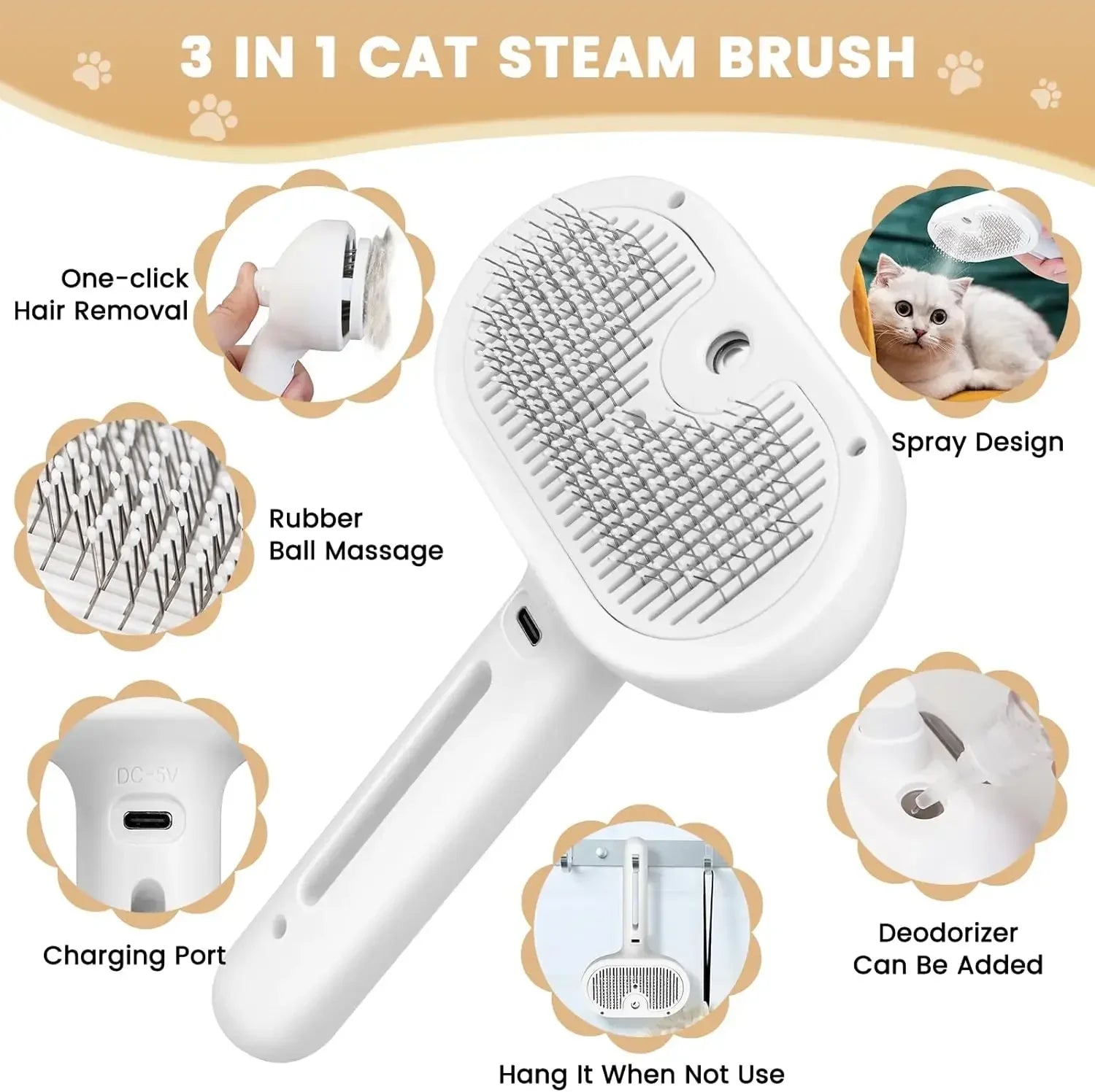 Pet Steam Grooming Comb SBDS WORD