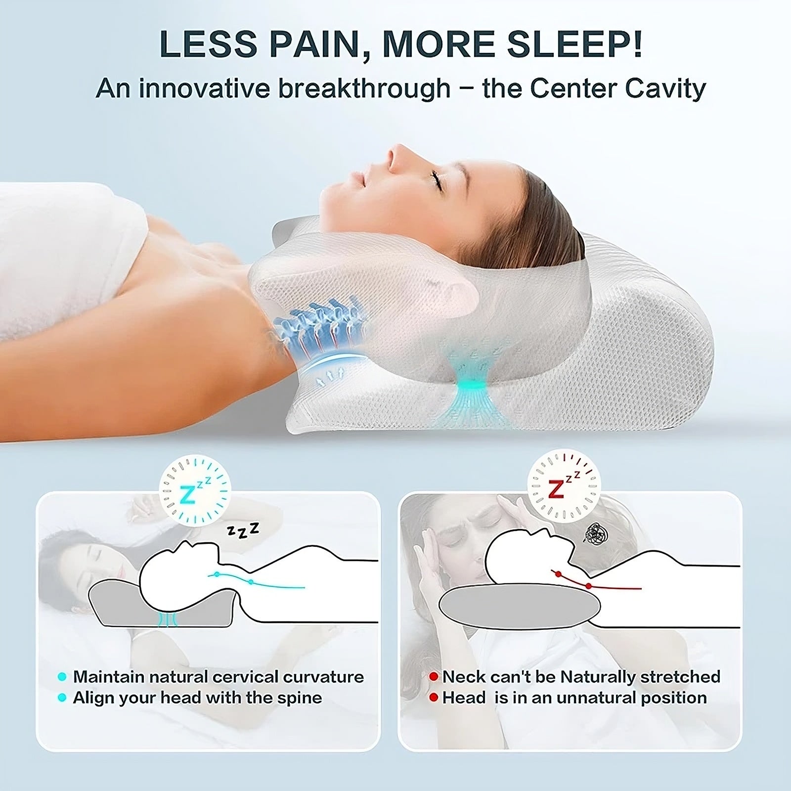 Memory Foam Cervical Pillow SBDS WORD