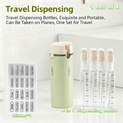 4 - in - 1 Travel Dispenser Bottle - SBDS WORDTR-10527shampoo bottletoiletry dispensertravel accessories