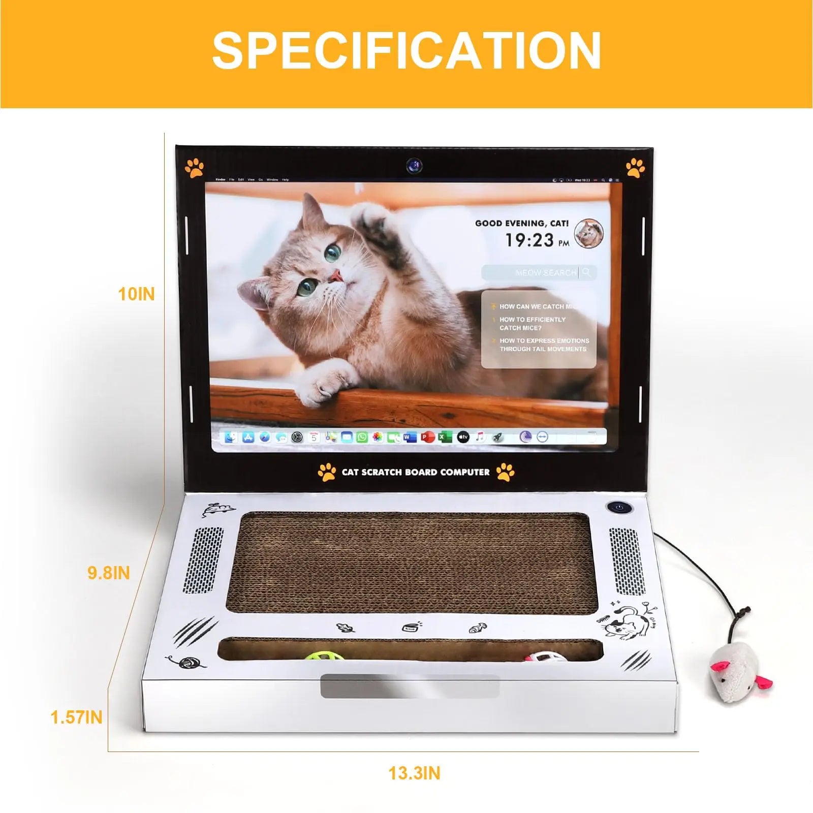 Cat Scratching Board Laptop SBDS WORD