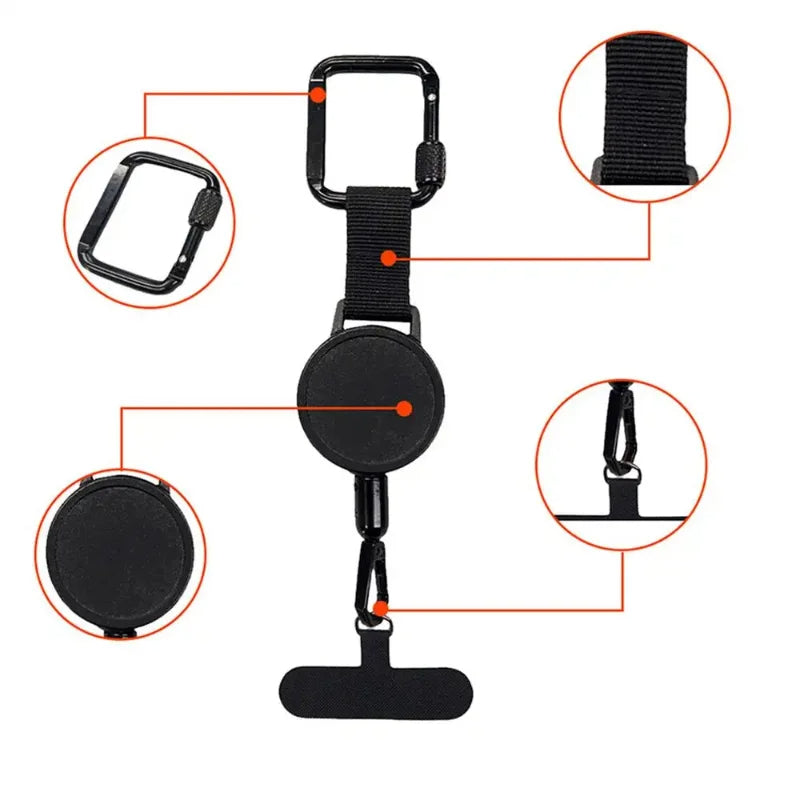 Anti-theft retractable phone strap lightweight discreet design for everyday use - SBDS WORD Canada