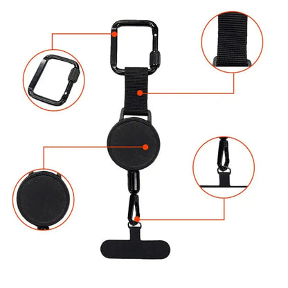 Anti-theft retractable phone strap lightweight discreet design for everyday use - SBDS WORD Canada