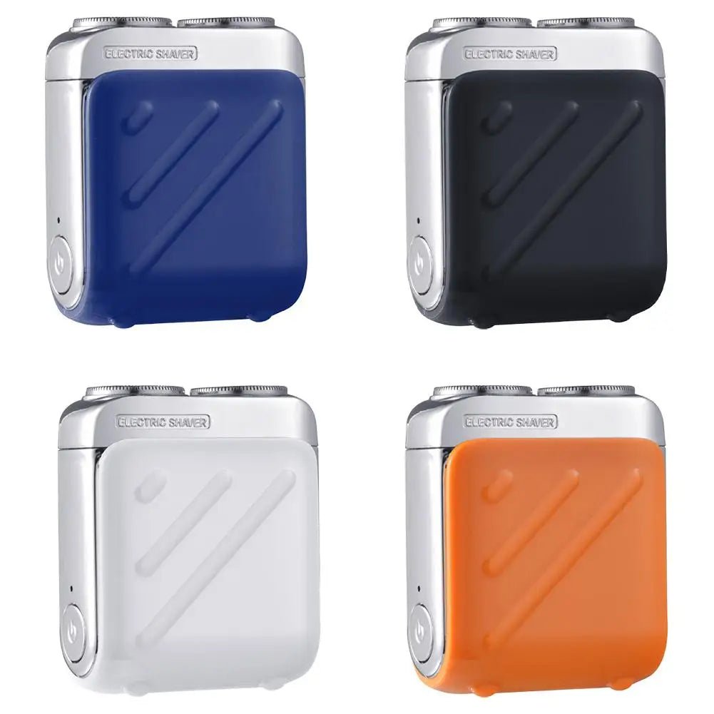 Travel electric shaver in silver showing close shave result smooth skin no irritation - SBDS WORD Canada