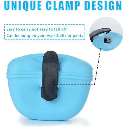 Silicone Dog Treat Pouch — Clip-On Training Bag for Dog Walks Canada SBDS WORD