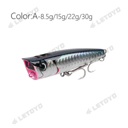 Popper Fishing Lure Hard Bait 8.5 - 30g - SBDS WORDTR-10409bass fishingfishing lurefreshwater fishing