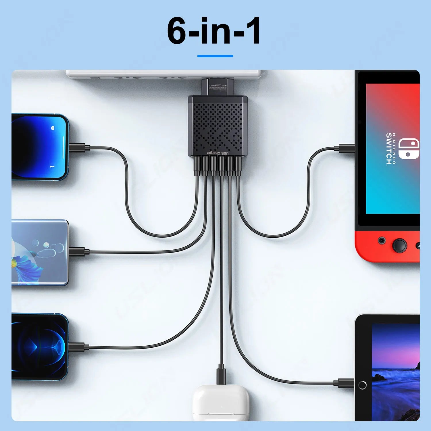 6 in 1 USB Charger SBDS WORD
