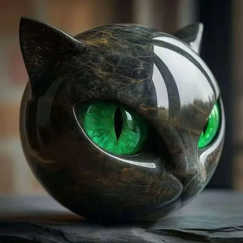 Decorative Black Cat Stone Figurine - SBDS WORDTR-9761black cat figurinecat sculpturehome decor