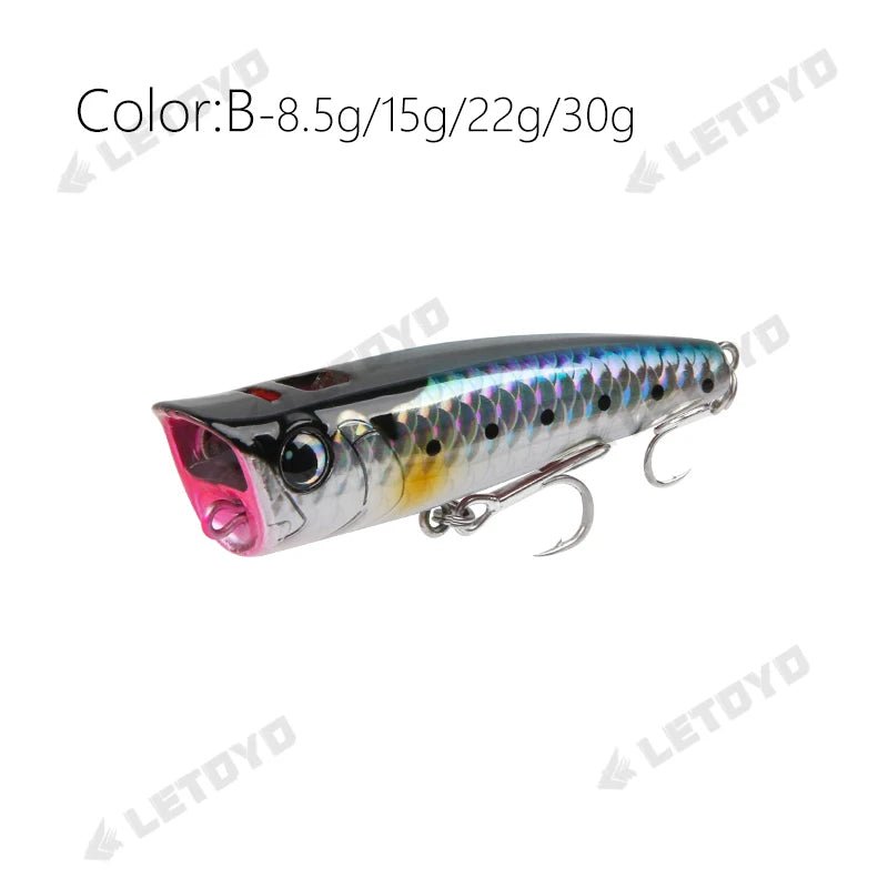 Popper Fishing Lure Hard Bait 8.5 - 30g - SBDS WORDTR-10410bass fishingfishing lurefreshwater fishing