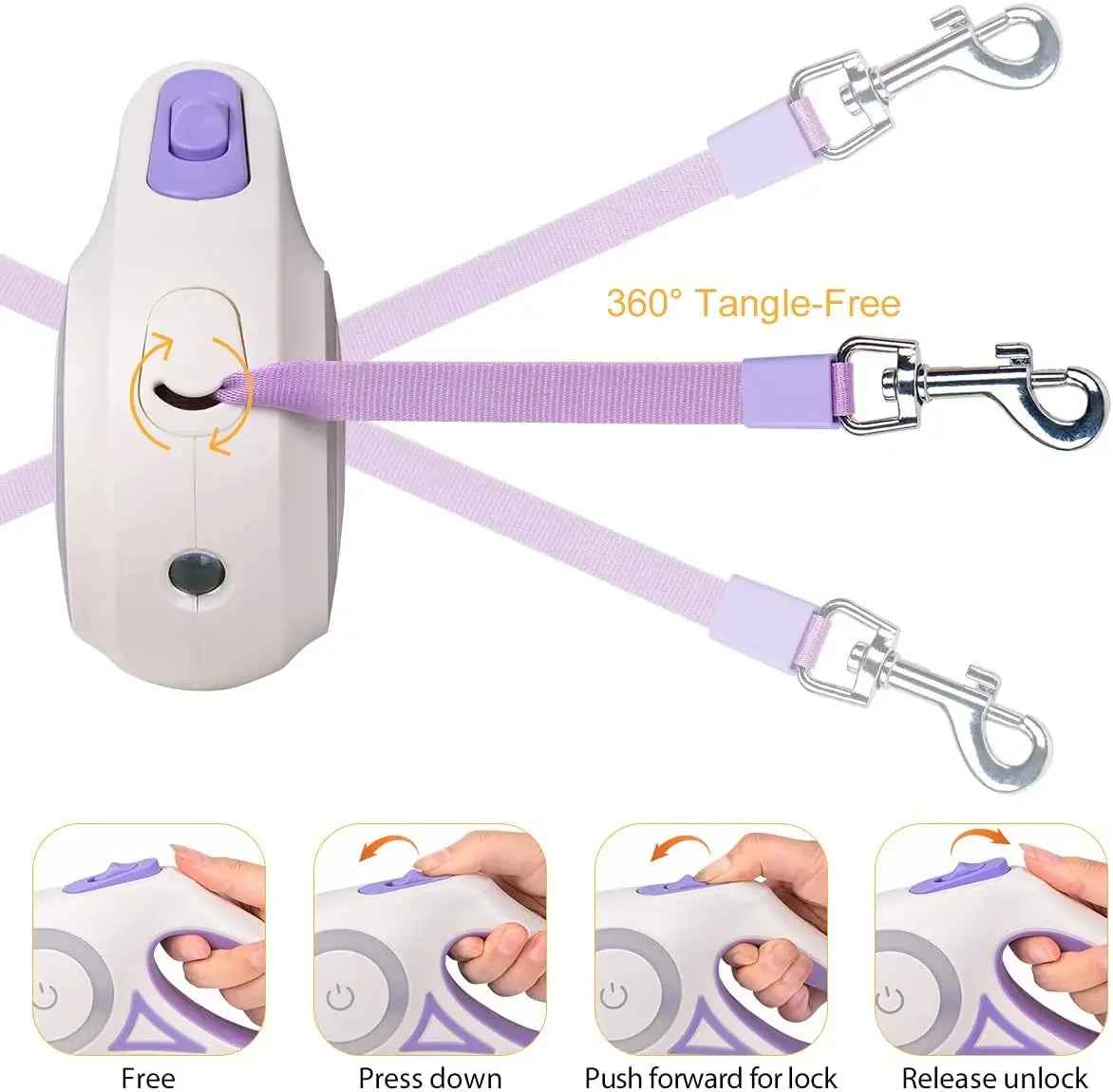 Automatic Retractable Luminous Dog Walking Rope - SBDS WORDTR-6432dog leash with flashlightilluminated dog leashLED dog leash
